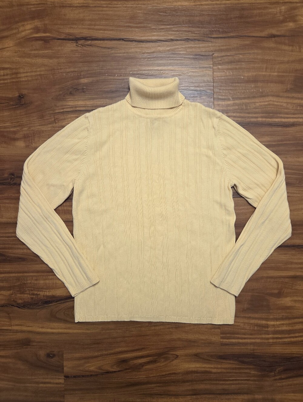 Tablots Yellow Ribbed Turtleneck Long Sleeve Size Medium
